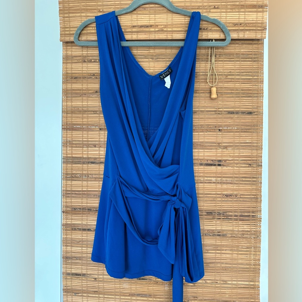 Venus Royal Bright Blue Tie Wrap Tank Top